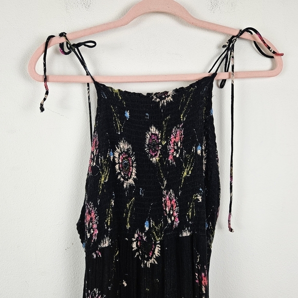 Free People Garden Party Maxi in Black Combo Size Medium Boho Vacation Summer - Picture 7 of 9
